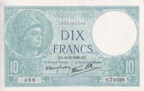 France 10 Francs - Minerva - 14-11-1940 - Serial S.79528 - P.73