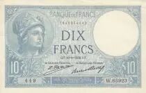 France 10 Francs - Minerva - 16-06-1932 - Serial W.65923