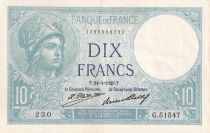 France 10 Francs - Minerva - 24-04-1928 - Serial G.51547 - P.73
