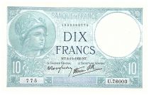 France 10 Francs - Minerve - 02-11-1939 - Série U.76003 - Fay.07.14