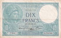 France 10 Francs - Minerve - 05-10-1939 - Série G.73760 - F.07.10