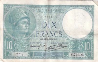 France 10 Francs - Minerve - 21-09-1939 - S�rie S
