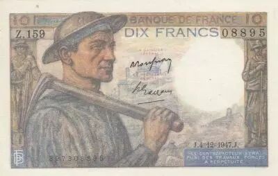 France 10 Francs - Mineur - 04-12-1947 - S�rie Z.159