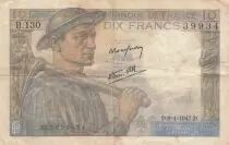 France 10 Francs - Mineur - 09-01-1947 - S&eacute;rie B.130
