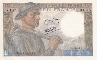 France 10 Francs - Mineur - 09-01-1947 - S�rie G.137 - F.08.17