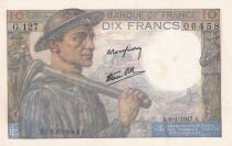 France 10 Francs - Mineur - 09-01-1947- Série G.127 - F.08.17