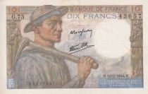 France 10 Francs - Mineur - 13-01-1944 - Série G.73 - F.08.10