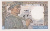 France 10 Francs - Mineur - 15-10-1942 - Série P.15 - F.08.04