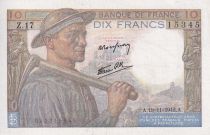 France 10 Francs - Mineur - 19-11-1942 - Série Z.17 - F.08.05