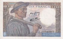 France 10 Francs - Mineur - 1941 - Série X.3 - SUP - F.08.02