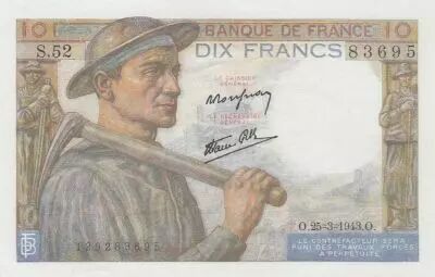 France 10 Francs - Mineur - 25-03-1943 - S�rie S.52