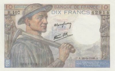 France 10 Francs - Mineur - 26-09-1946 - S�rie R.107