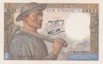 France 10 Francs - Mineur - 26-11-1942 - Série W.22 - F.08.06