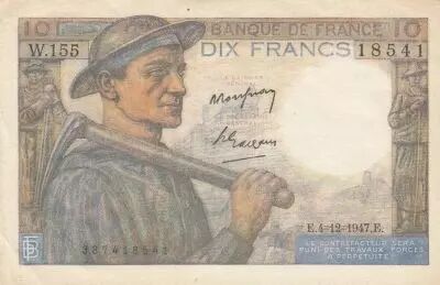 France 10 Francs - Minor - 04-12-1947 - Serial W.155