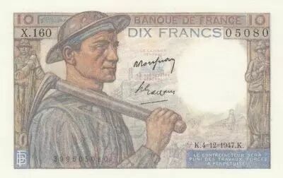 France 10 Francs - Minor - 04-12-1947 - Serial X.160