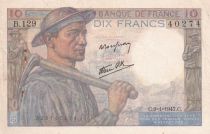 France 10 Francs - Minor - 09-01-1947 - Serial B.129 -  P.99