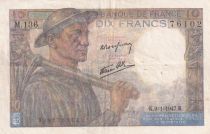 France 10 Francs - Minor - 09-01-1947 - Serial M.136 -  P.99