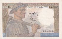 France 10 Francs - Minor - 10-03-1949 - Serial U.170 - P.99