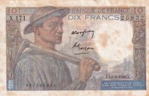 France 10 Francs - Minor - 10-03-1949 - Serial X.171 -  P.99