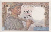 France 10 Francs - Minor - 13-01-1944 - Serial T.61- P.99