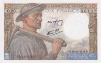 France 10 Francs - Minor - 26-11-1942 - Serial O.20 - P.99
