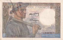 France 10 Francs - Minor - 30-01-1947 - Serial X.142 -  P.99