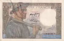 France 10 Francs - Minor - 30-01-1947 - Serial X.142 -  P.99