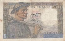France 10 Francs - Minor - 30-10-1947 - Serial O.141