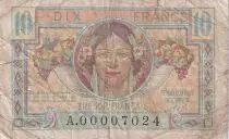 France 10 Francs - Portrait de femme - 1947 - Petit numéro A.00007024 - VF.30.01