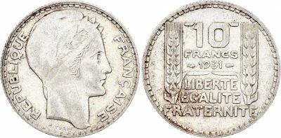 France 10 Francs - Turin - 1931 - Argent