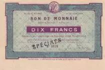 France 10 Francs - Ville -  Roubaix-Tourcoing  - 2éme Série -  N°3019 - SPECIMEN