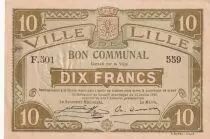 France 10 francs - Ville de Lille - 13-07-1917 - Série F 501 - 559