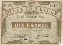 France 10 francs - Ville de Lille - 31-08-1914 - S&eacute;rie N 171