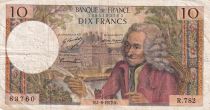 France 10 Francs - Voltaire - 01.06.1972 - Serial R.782