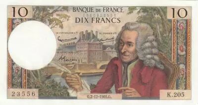 France 10 Francs - Voltaire - 02-12-1965 - Serial K.205