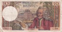 France 10 Francs - Voltaire - 02.07.1970 - Serial L.599