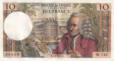 France 10 Francs - Voltaire - 03-02-1972 - S�rie W.745 - F.62.54