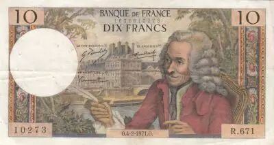 France 10 Francs - Voltaire - 04-02-1971 - Serial R.671