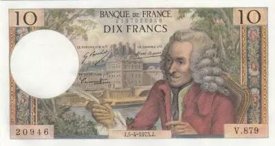France 10 Francs - Voltaire - 05-04-1973 - S�rie  V.879