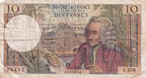 France 10 Francs - Voltaire - 05.04.1973 - Serial S.879