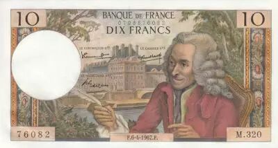 France 10 Francs - Voltaire - 06-04-1967 - S�rie M.320