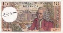 France 10 Francs - Voltaire - Sign Vergnes - 03-06-1971 - Serial M.677 - P.147