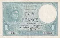 France 10 Francs, Minerva - 26-12-1940 - Serial F.82033