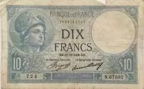 France 10 Francs  Minerve 17-12-1936 - Série N.67592 - TB