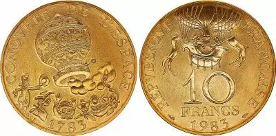 France 10 Francs 200th anniversary of Montgolfier Ballon - 1983