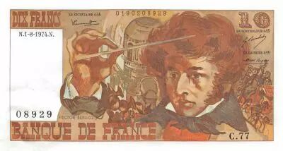 France 10 Francs Berlioz - 01-08-1974 Serial C.77 - XF
