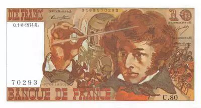France 10 Francs Berlioz - 01-08-1974 Serial U.80 - AU