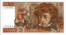 France 10 Francs Berlioz - 02-10-1975 Serial V.229