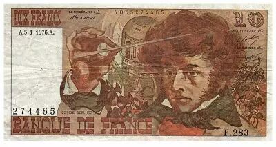 France 10 Francs Berlioz - 05.01.1976 - S�rie F.283 - Fay.63.17-283