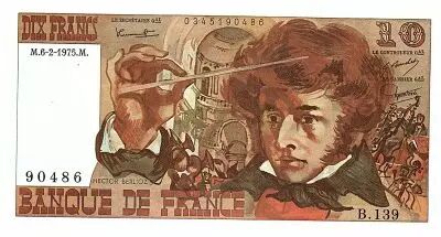 France 10 Francs Berlioz - 06.02.1975- Serial B.139 - Fay.63.8